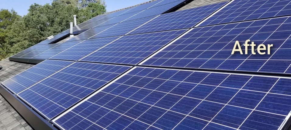 Solar panels after cleaning