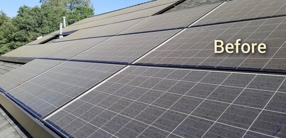 Solar panels before cleaning